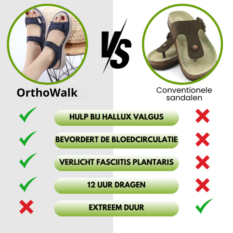 OrthoWalk™ - Ergonomische, Pijnverlichtende en Antislip Sandalen